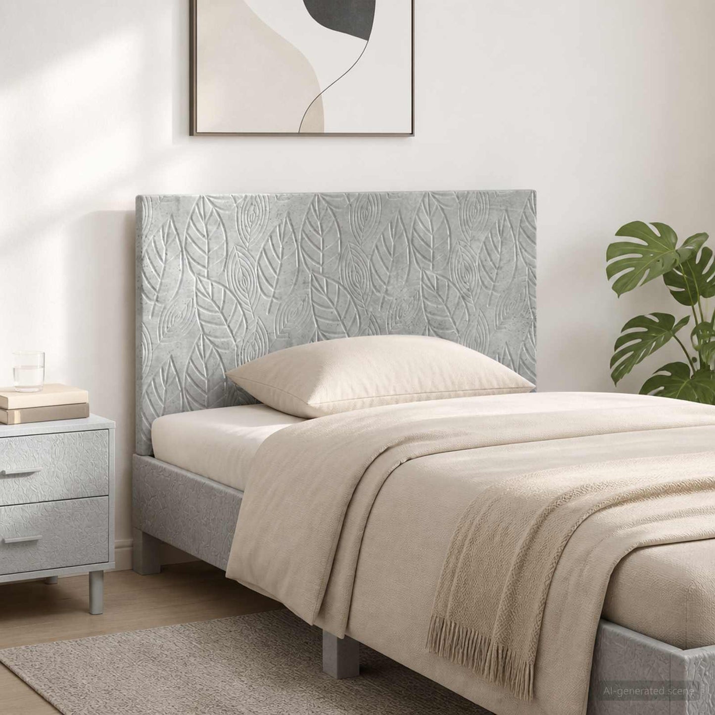 vidaXL Wall-Mounted Headboard DELFT Concrete Grey Engineered Wood