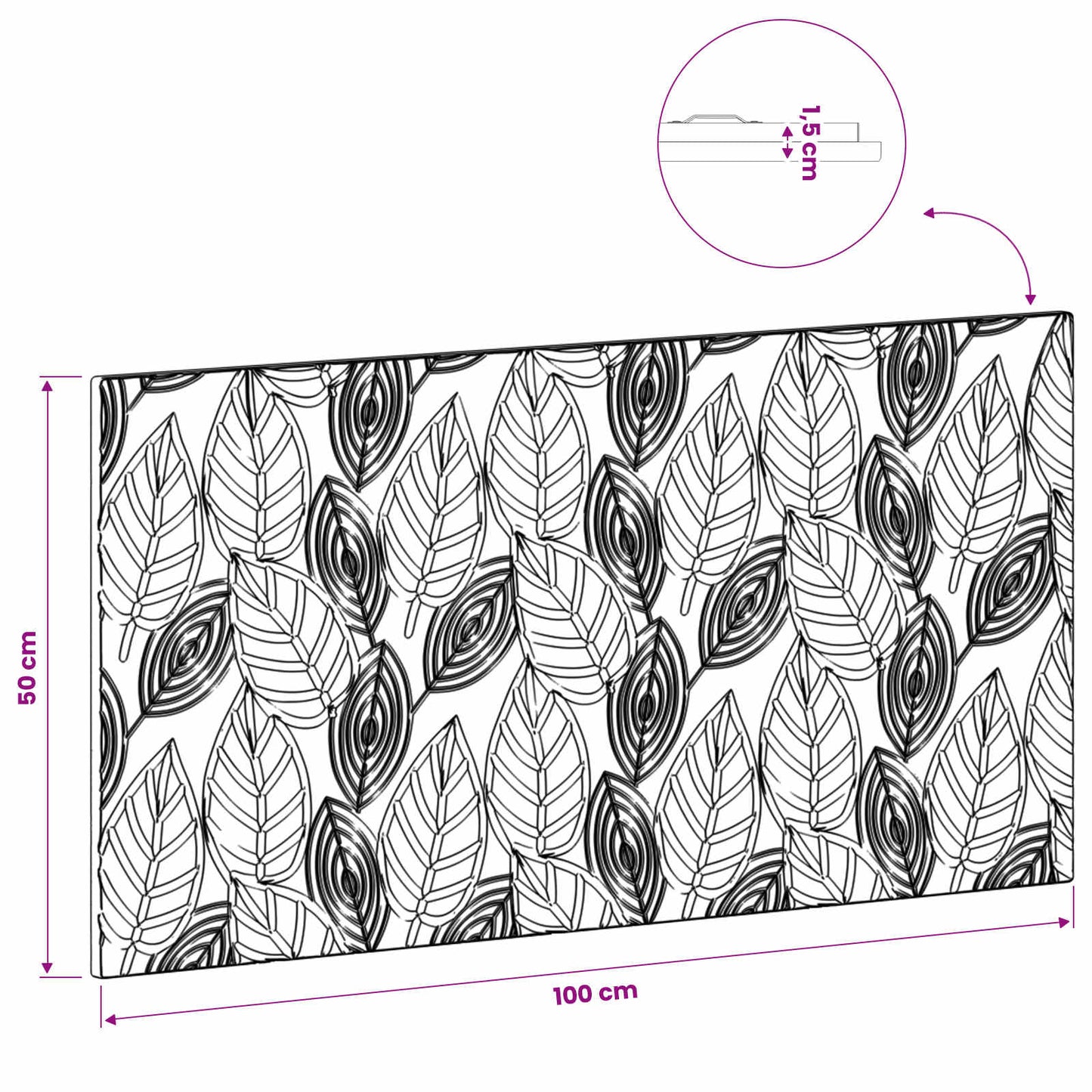 vidaXL Wall-Mounted Headboard DELFT High Gloss White Engineered Wood