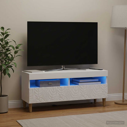 vidaXL LED TV Cabinet White Engineered Wood