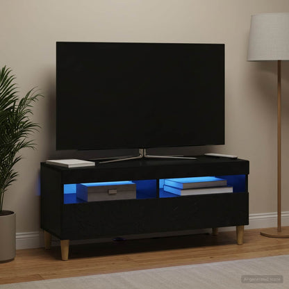 vidaXL LED TV Cabinet Black Engineered Wood