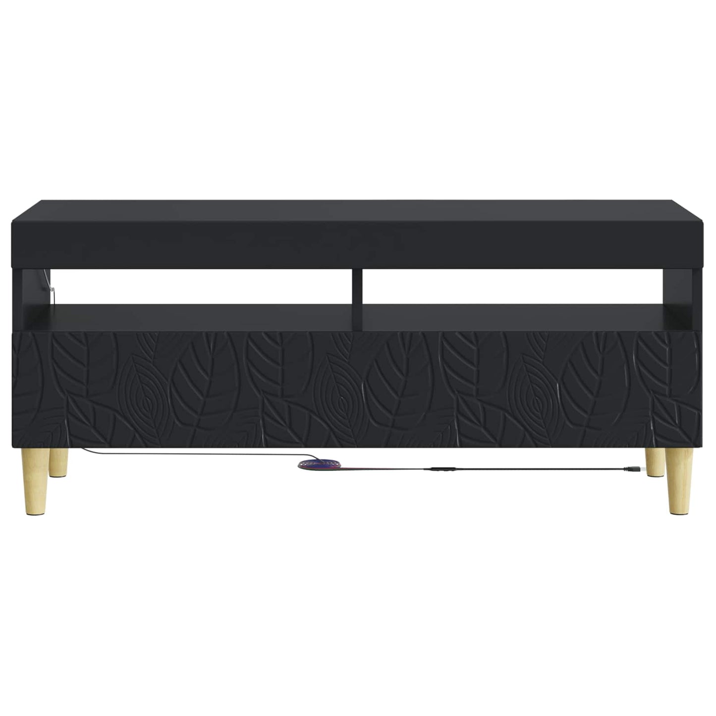 vidaXL LED TV Cabinet Black Engineered Wood