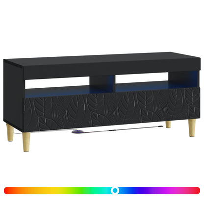 vidaXL LED TV Cabinet Black Engineered Wood
