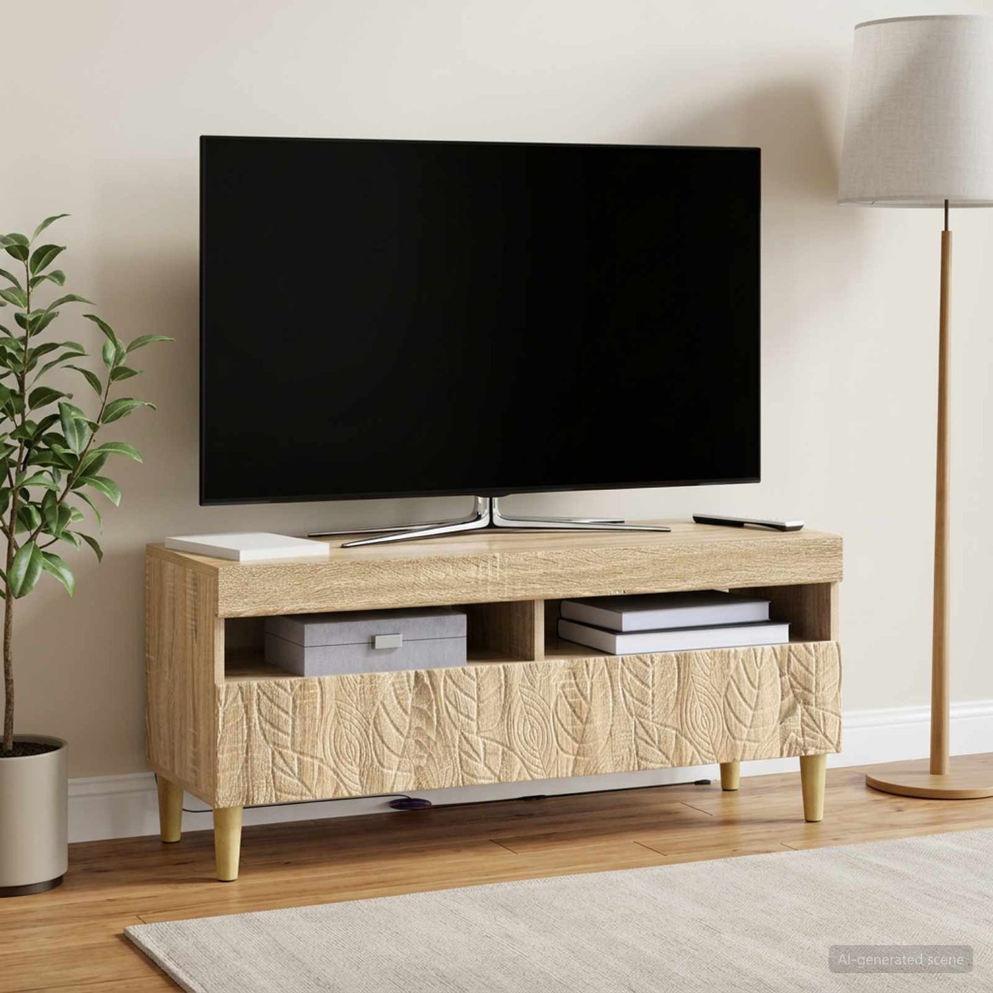 vidaXL LED TV Cabinet Sonoma Oak Engineered Wood