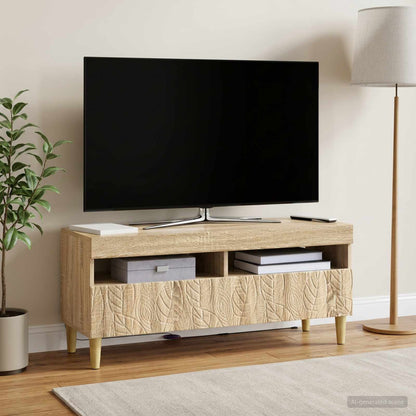 vidaXL LED TV Cabinet Sonoma Oak Engineered Wood