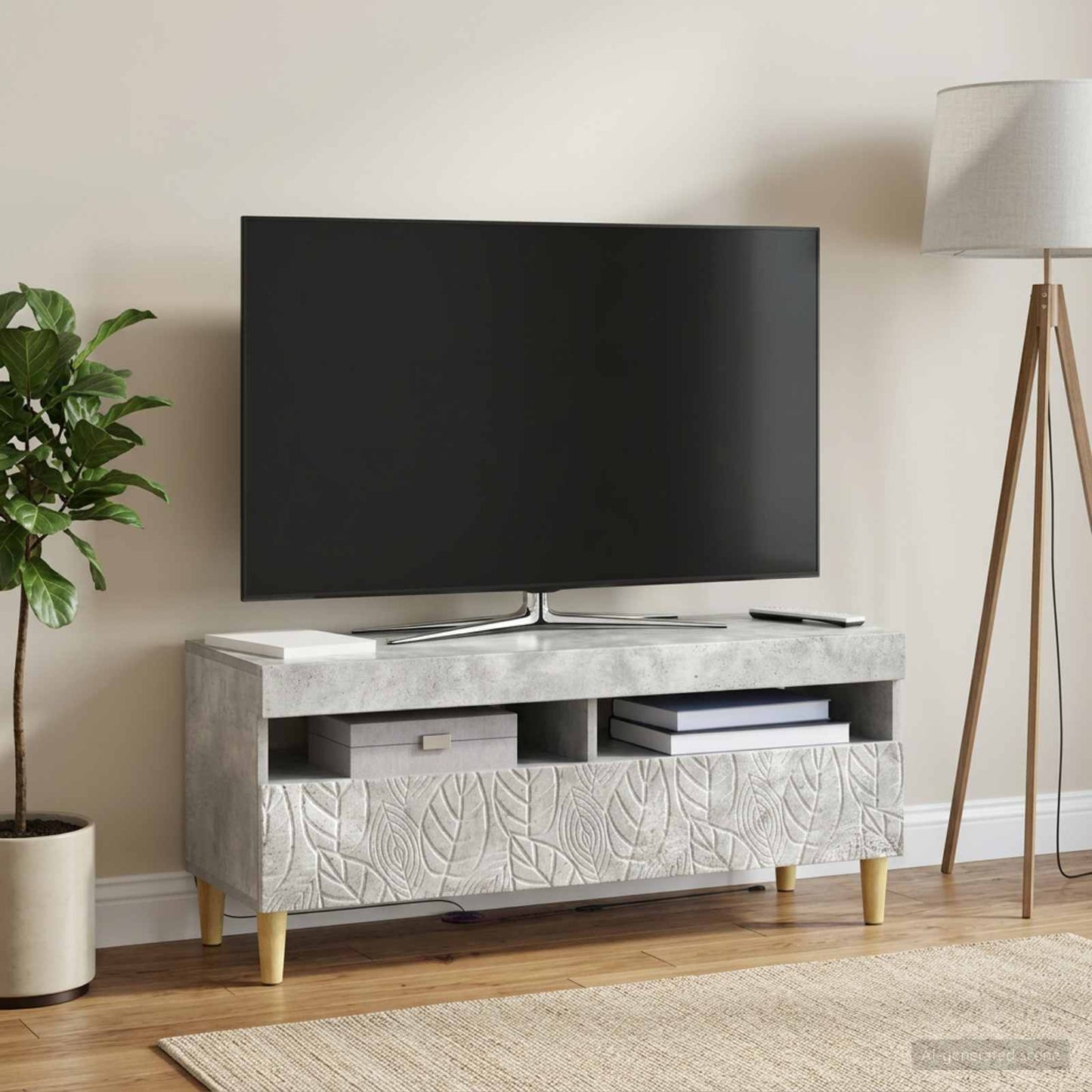 vidaXL LED TV Cabinet Concrete Grey Engineered Wood