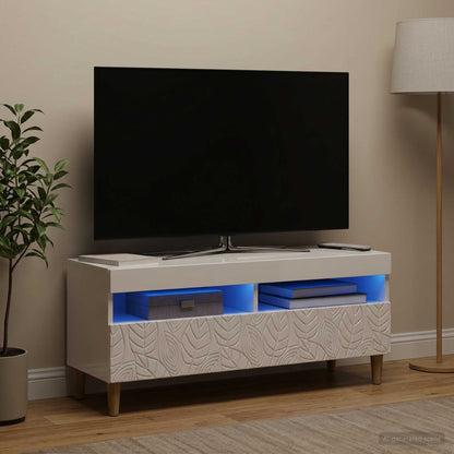vidaXL LED TV Cabinet High Gloss White Engineered Wood