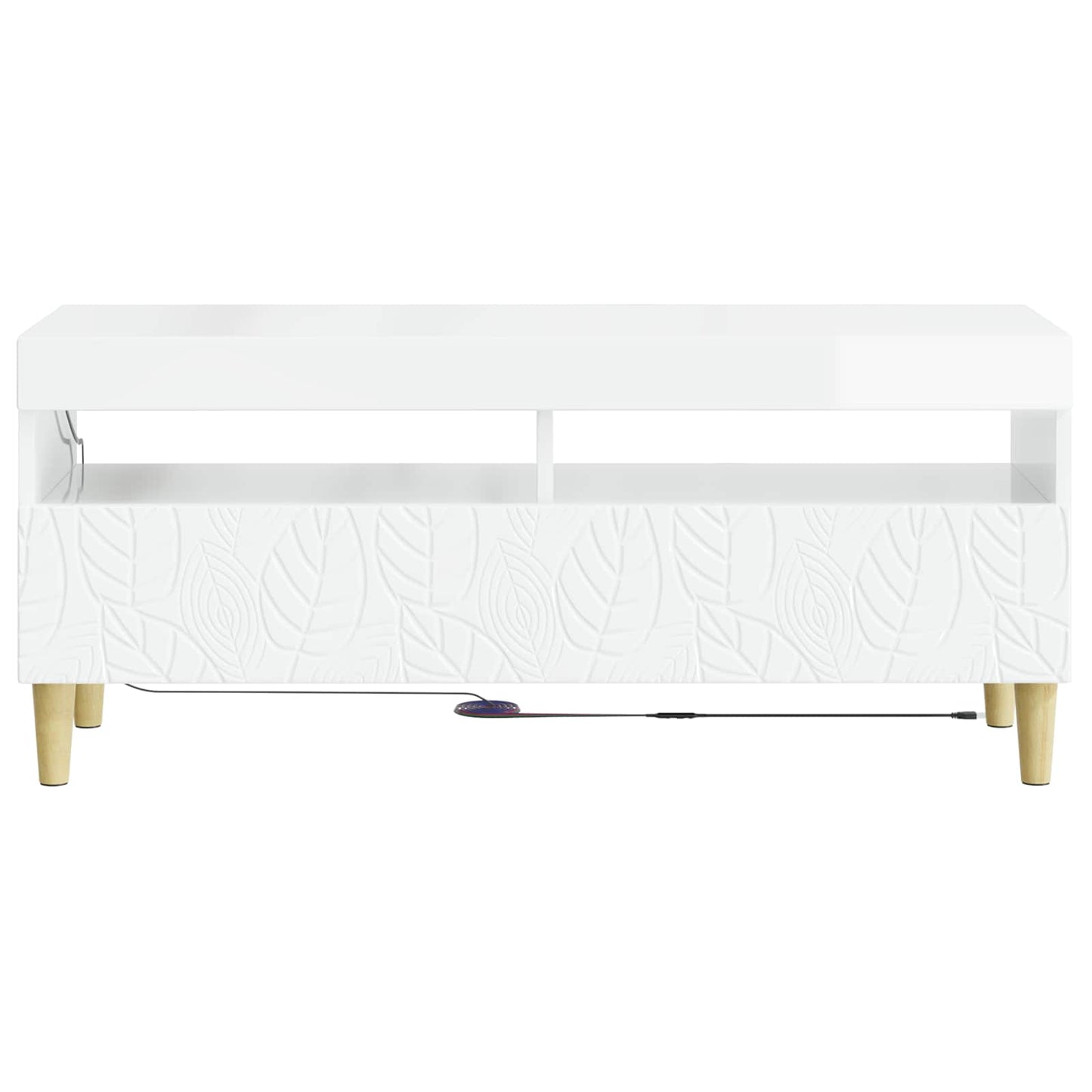 vidaXL LED TV Cabinet High Gloss White Engineered Wood
