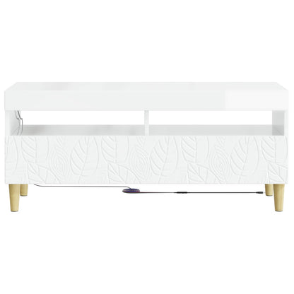 vidaXL LED TV Cabinet High Gloss White Engineered Wood