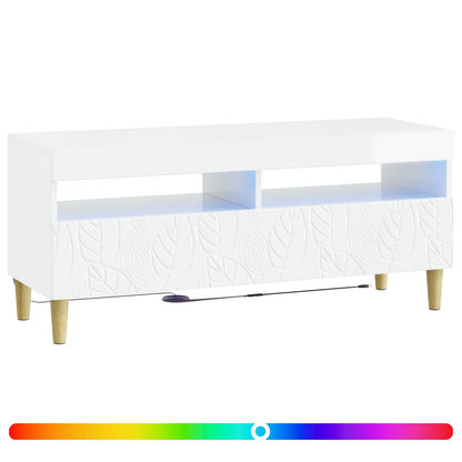 vidaXL LED TV Cabinet High Gloss White Engineered Wood
