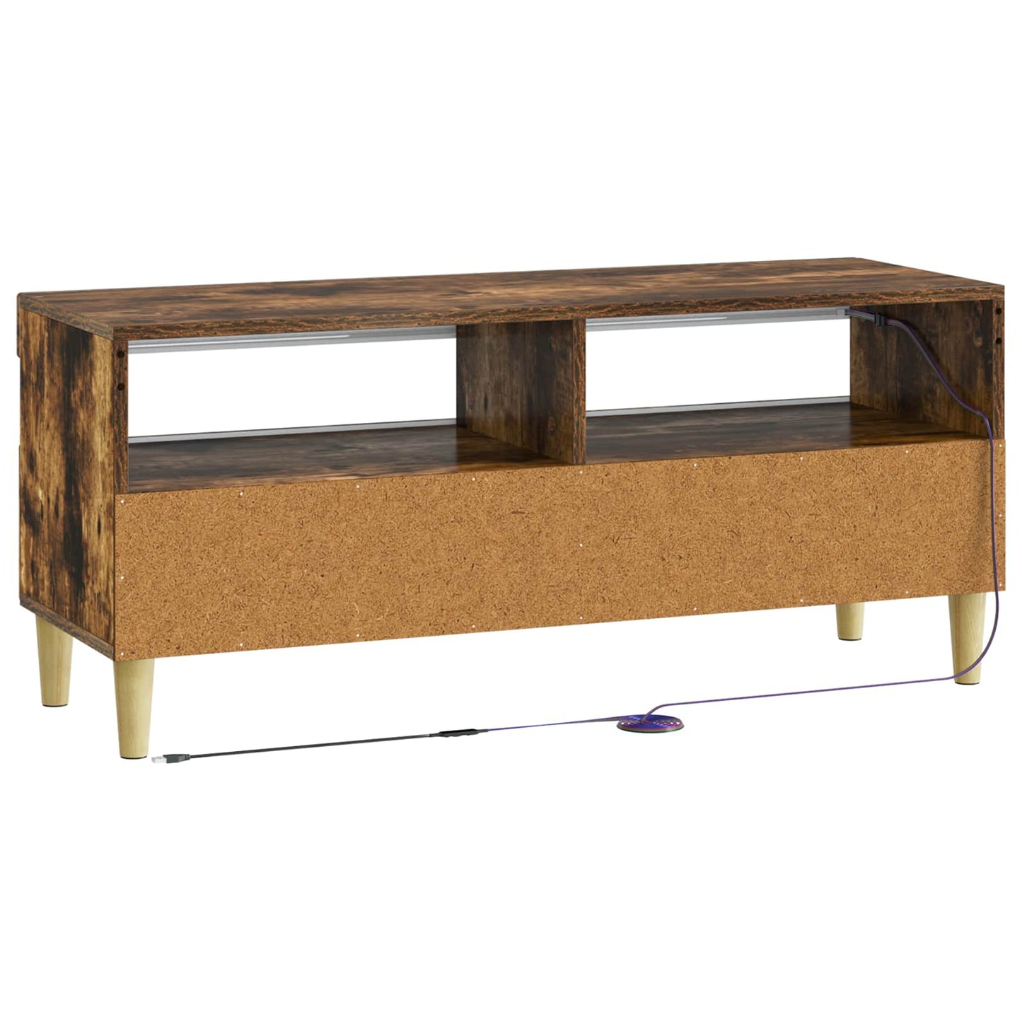 vidaXL LED TV Cabinet Smoked Oak Engineered Wood