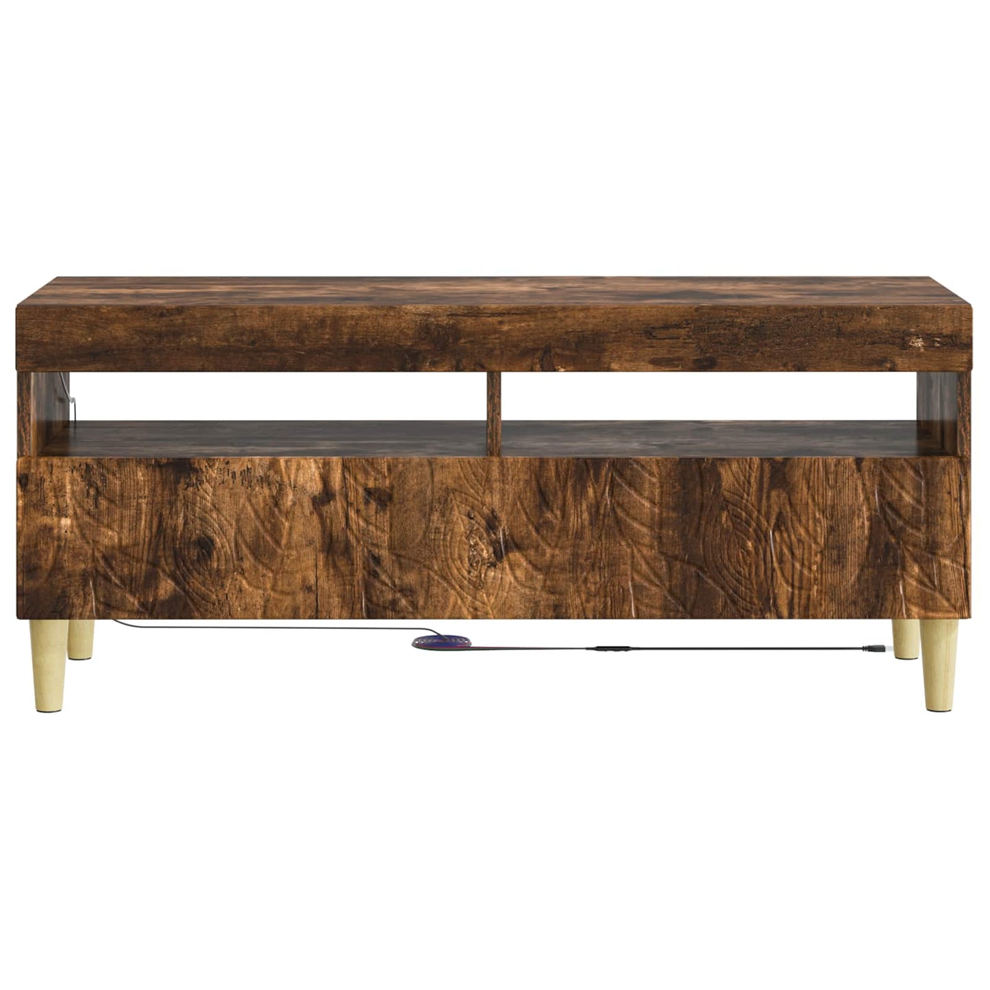 vidaXL LED TV Cabinet Smoked Oak Engineered Wood