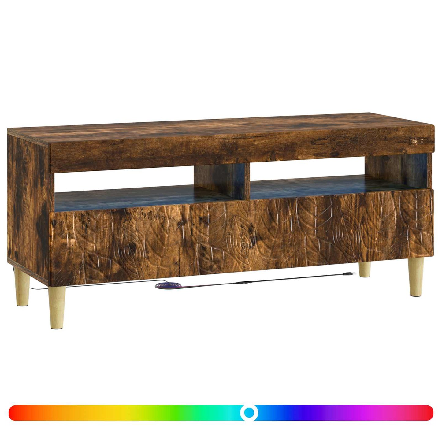 vidaXL LED TV Cabinet Smoked Oak Engineered Wood