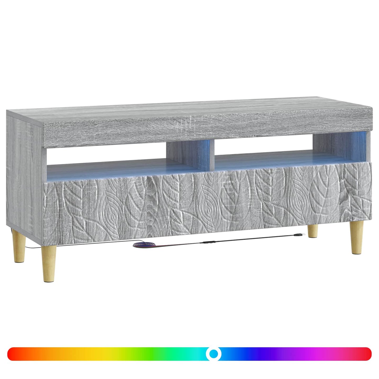 vidaXL LED TV Cabinet Grey Sonoma Engineered Wood