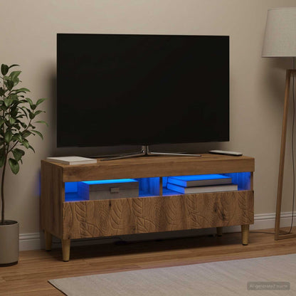 vidaXL LED TV Cabinet Artisan Oak Engineered Wood