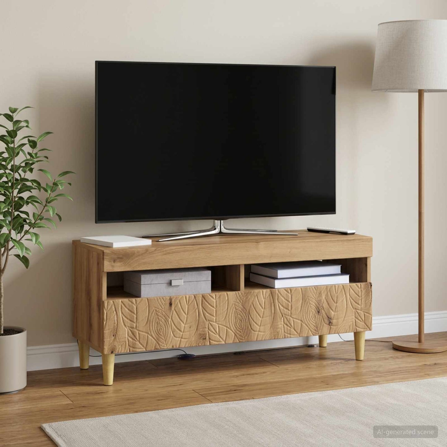 vidaXL LED TV Cabinet Artisan Oak Engineered Wood