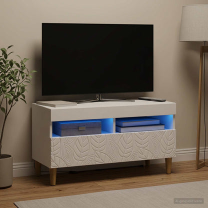 vidaXL LED TV Cabinet White Engineered Wood