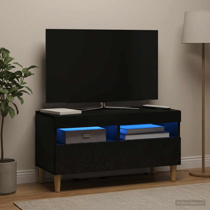 vidaXL LED TV Cabinet Black Engineered Wood