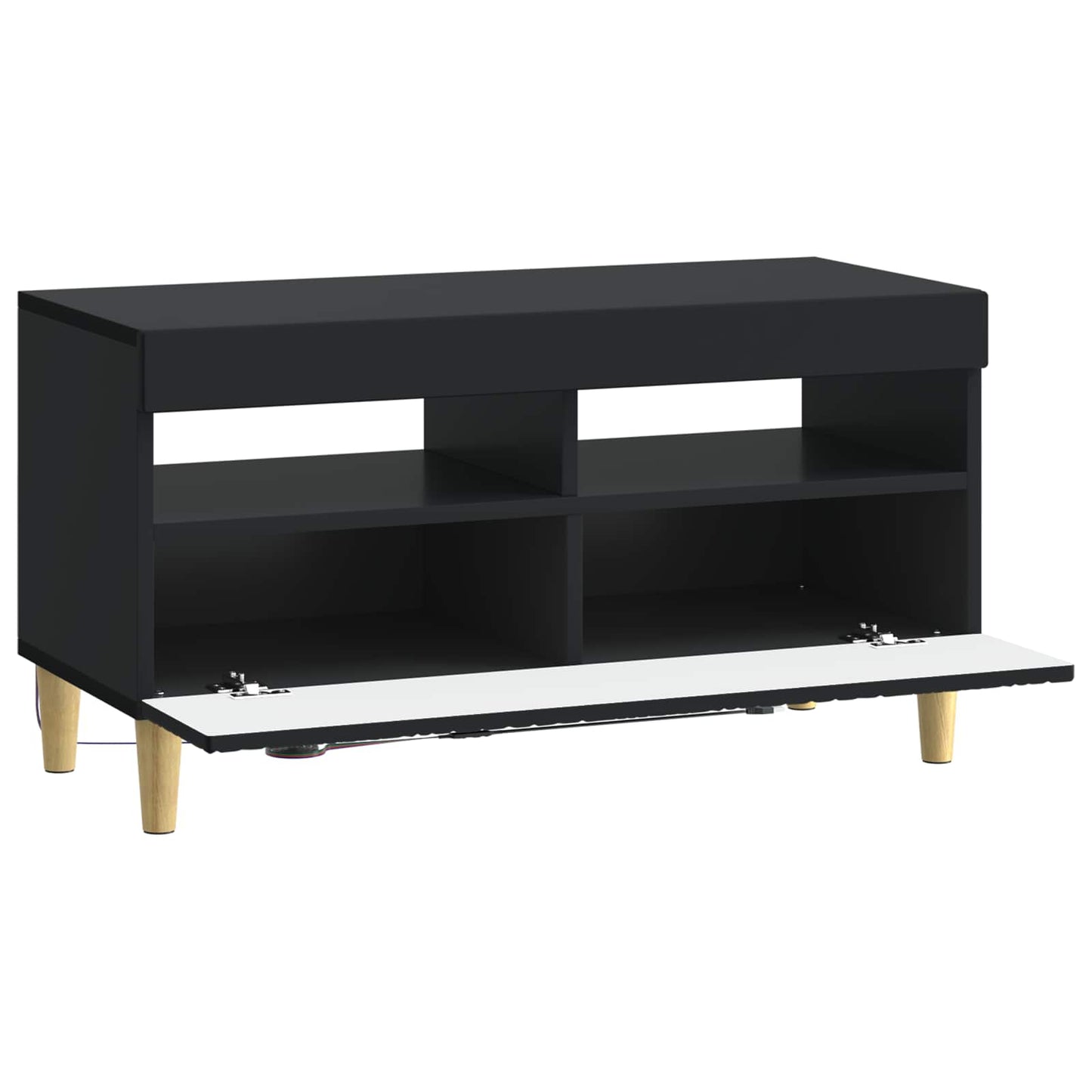 vidaXL LED TV Cabinet Black Engineered Wood