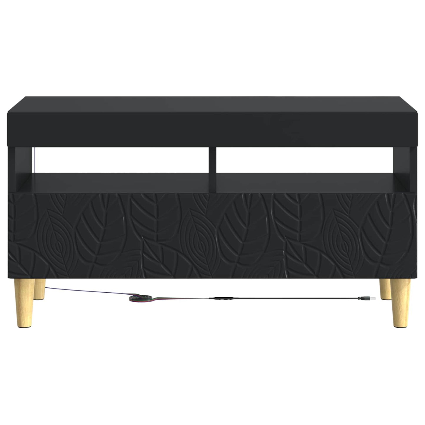 vidaXL LED TV Cabinet Black Engineered Wood