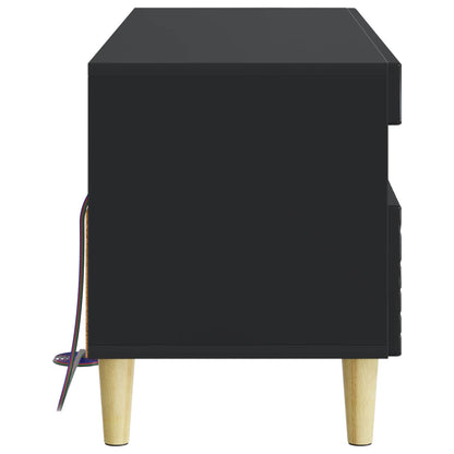 vidaXL LED TV Cabinet Black Engineered Wood