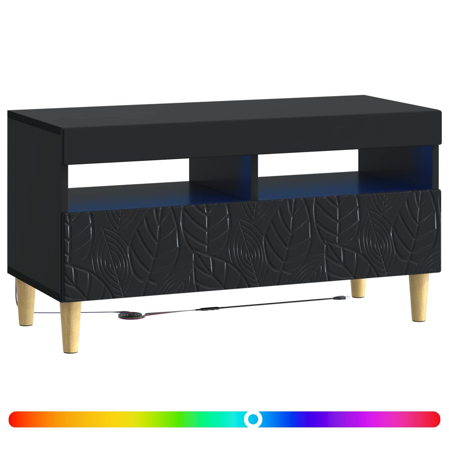 vidaXL LED TV Cabinet Black Engineered Wood