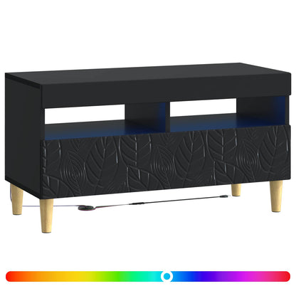 vidaXL LED TV Cabinet Black Engineered Wood