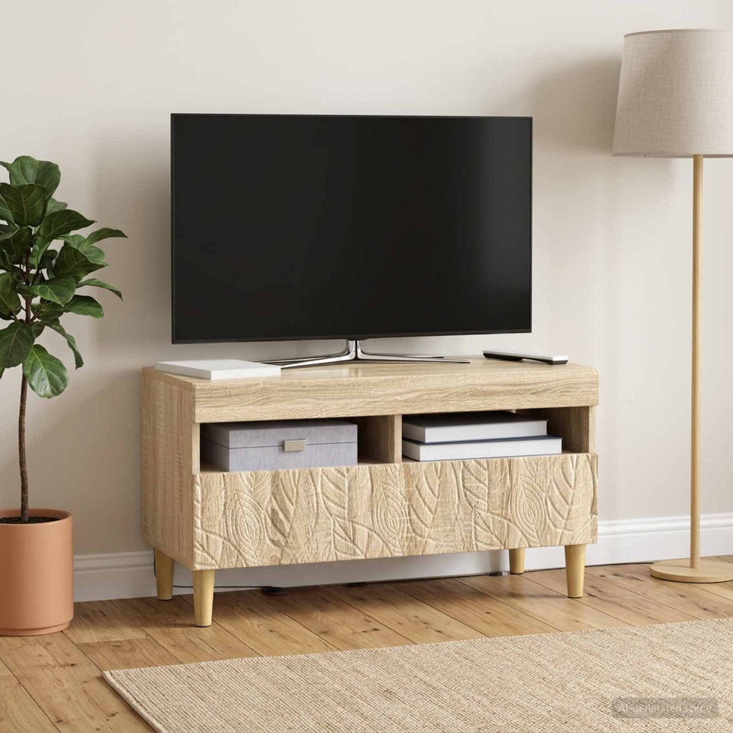 vidaXL LED TV Cabinet Sonoma Oak Engineered Wood