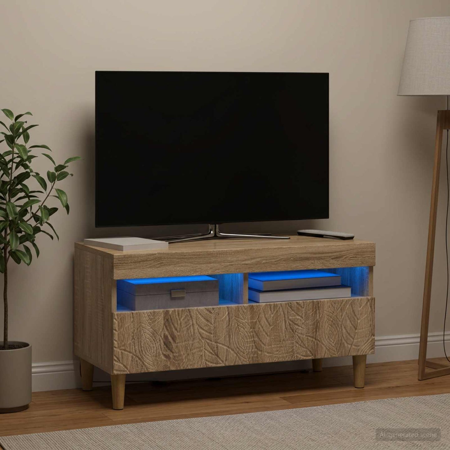vidaXL LED TV Cabinet Sonoma Oak Engineered Wood