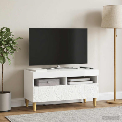 vidaXL LED TV Cabinet High Gloss White Engineered Wood