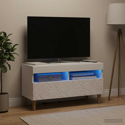 vidaXL LED TV Cabinet High Gloss White Engineered Wood