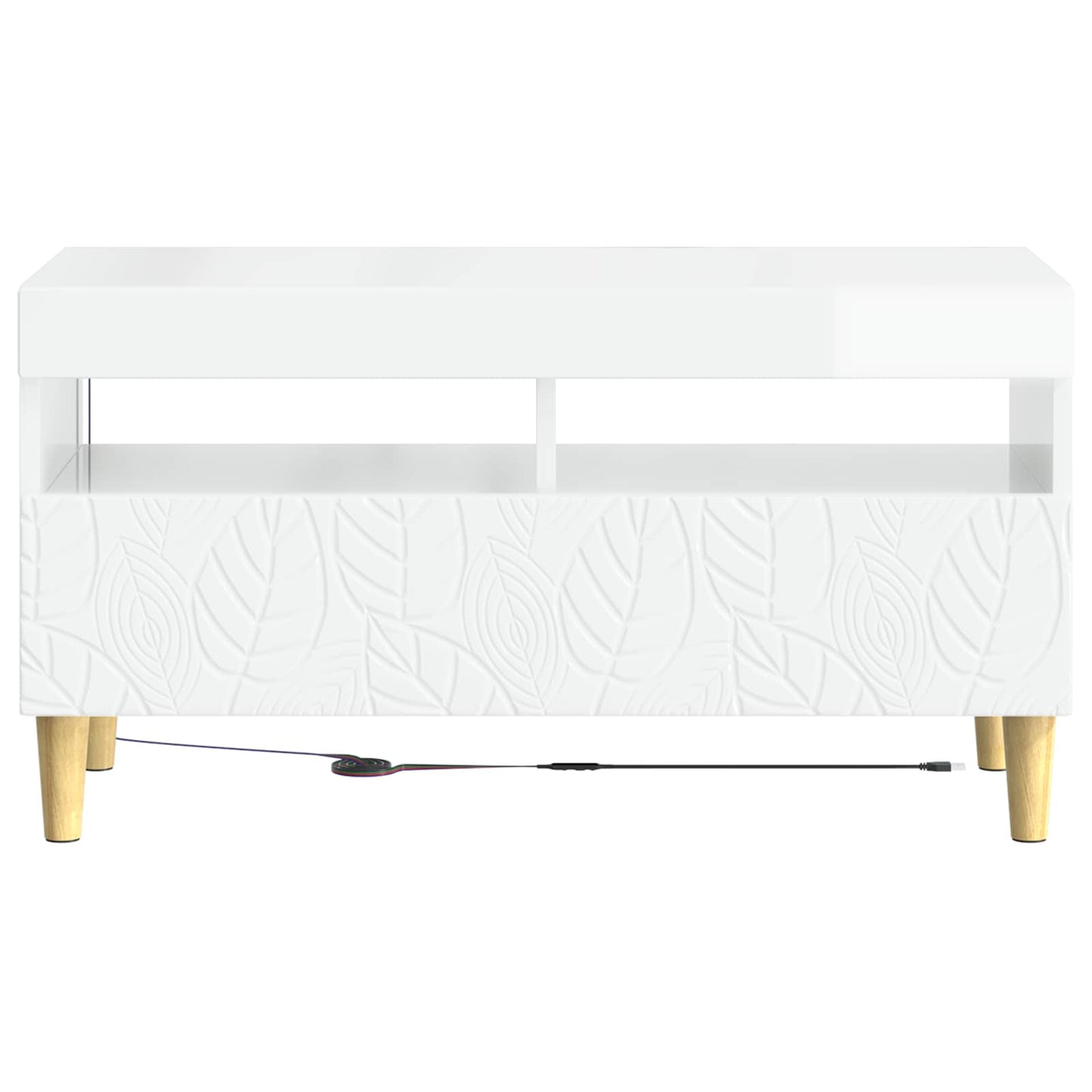 vidaXL LED TV Cabinet High Gloss White Engineered Wood