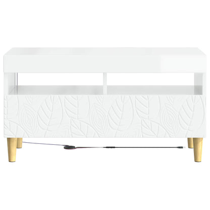 vidaXL LED TV Cabinet High Gloss White Engineered Wood