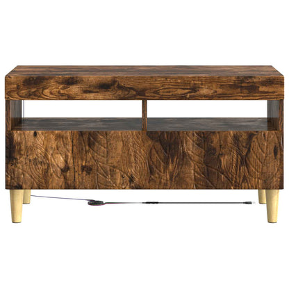 vidaXL LED TV Cabinet Smoked Oak Engineered Wood