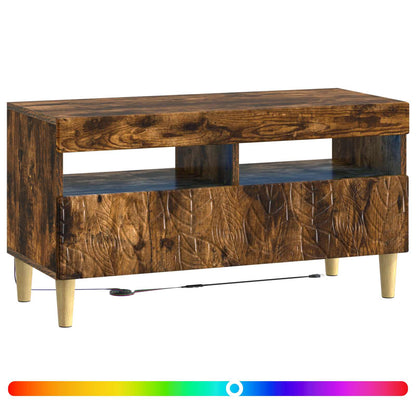 vidaXL LED TV Cabinet Smoked Oak Engineered Wood