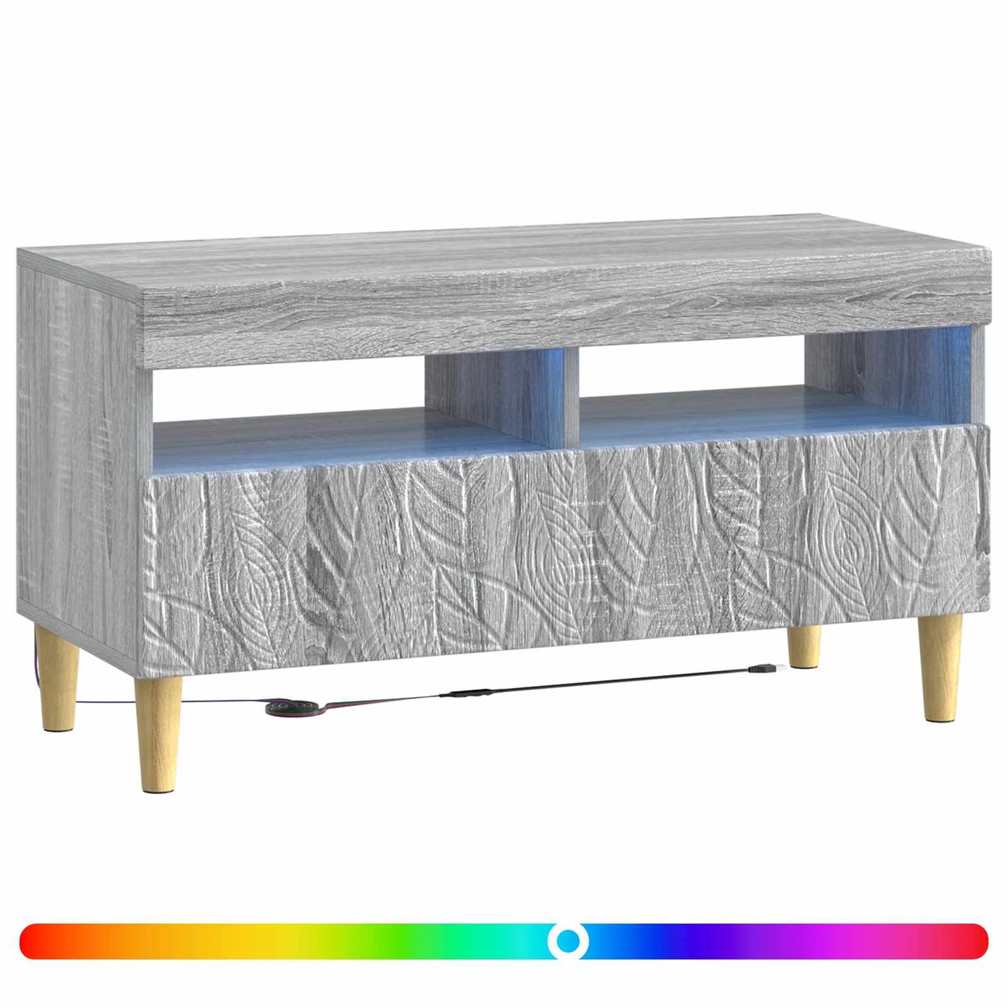 vidaXL LED TV Cabinet Grey Sonoma Engineered Wood