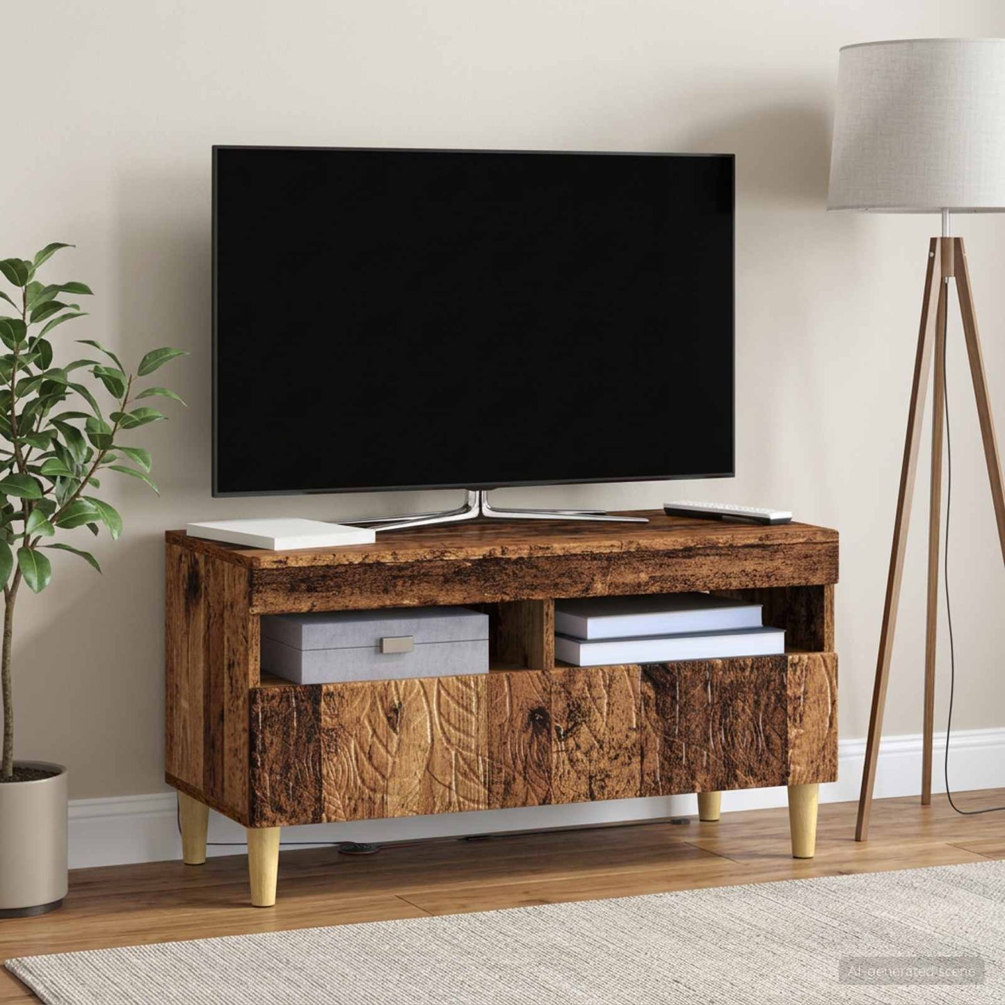 vidaXL LED TV Cabinet Old Wood Engineered Wood