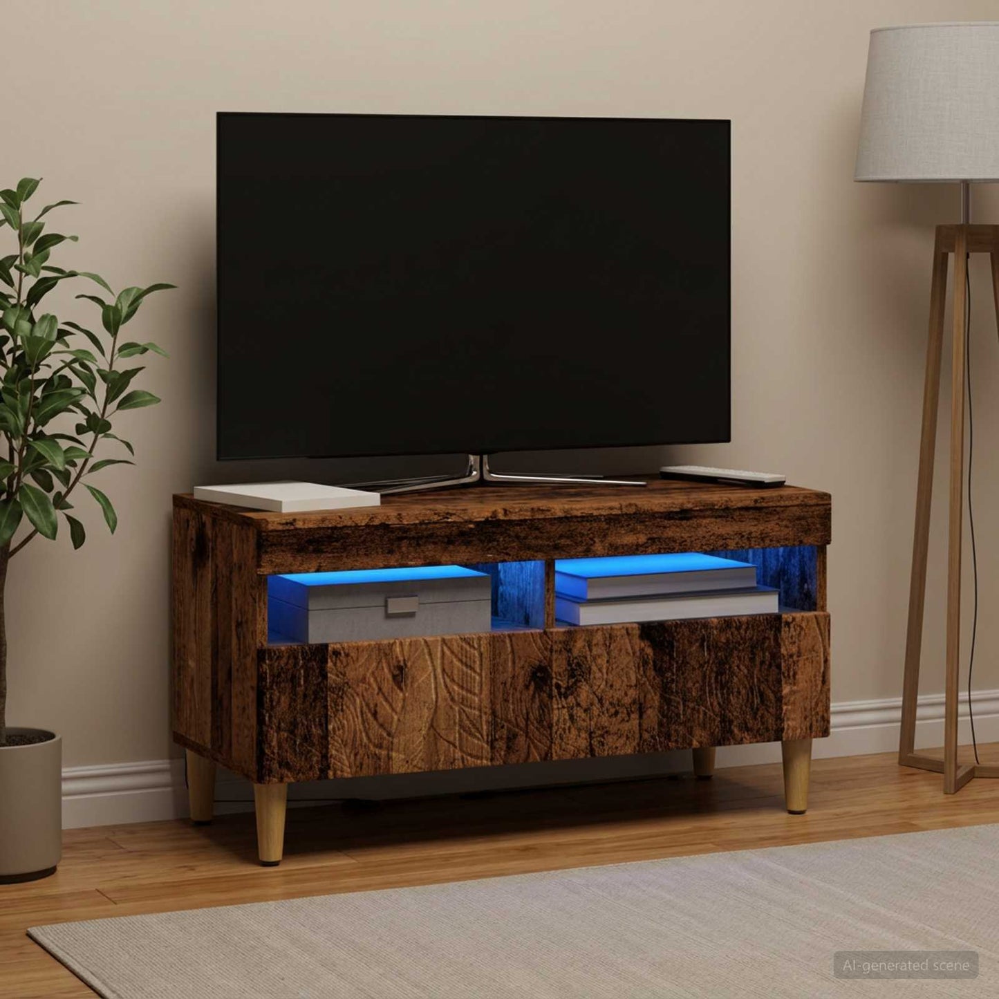 vidaXL LED TV Cabinet Old Wood Engineered Wood
