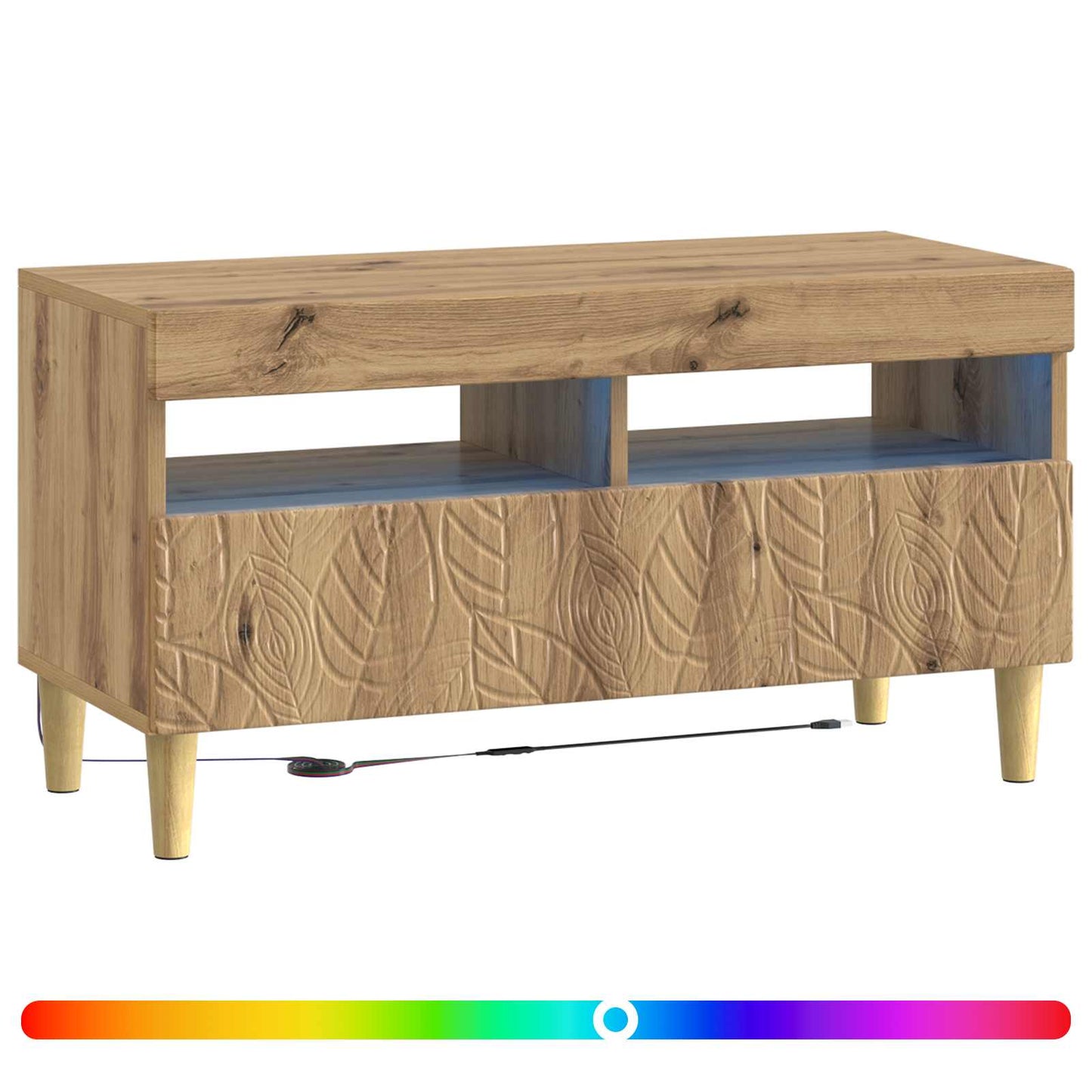 vidaXL LED TV Cabinet Artisan Oak Engineered Wood
