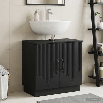 vidaXL Bathroom Sink Cabinet HOORN Black 59.5 x 31.5x 56 cm