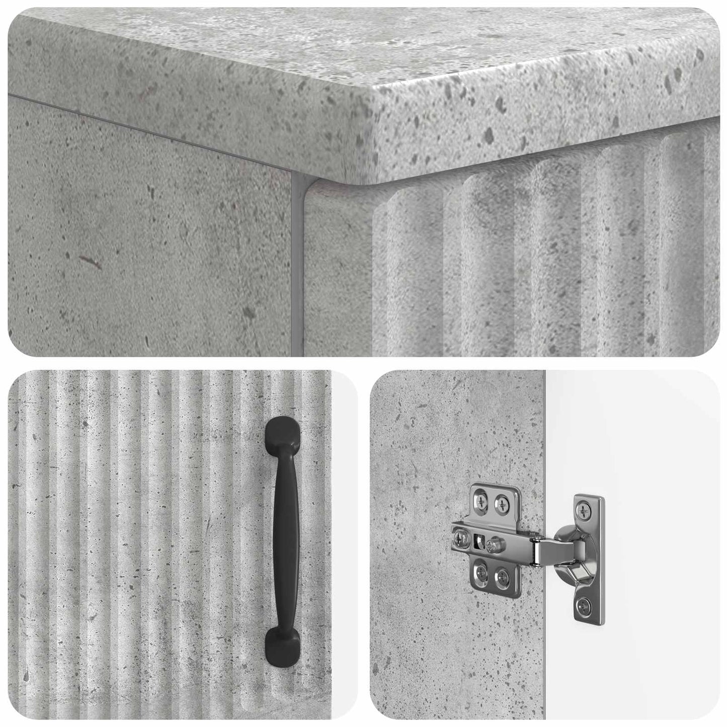 vidaXL Bathroom Sink Cabinet HOORN Concrete Grey 59.5 x 31.5x 56 cm