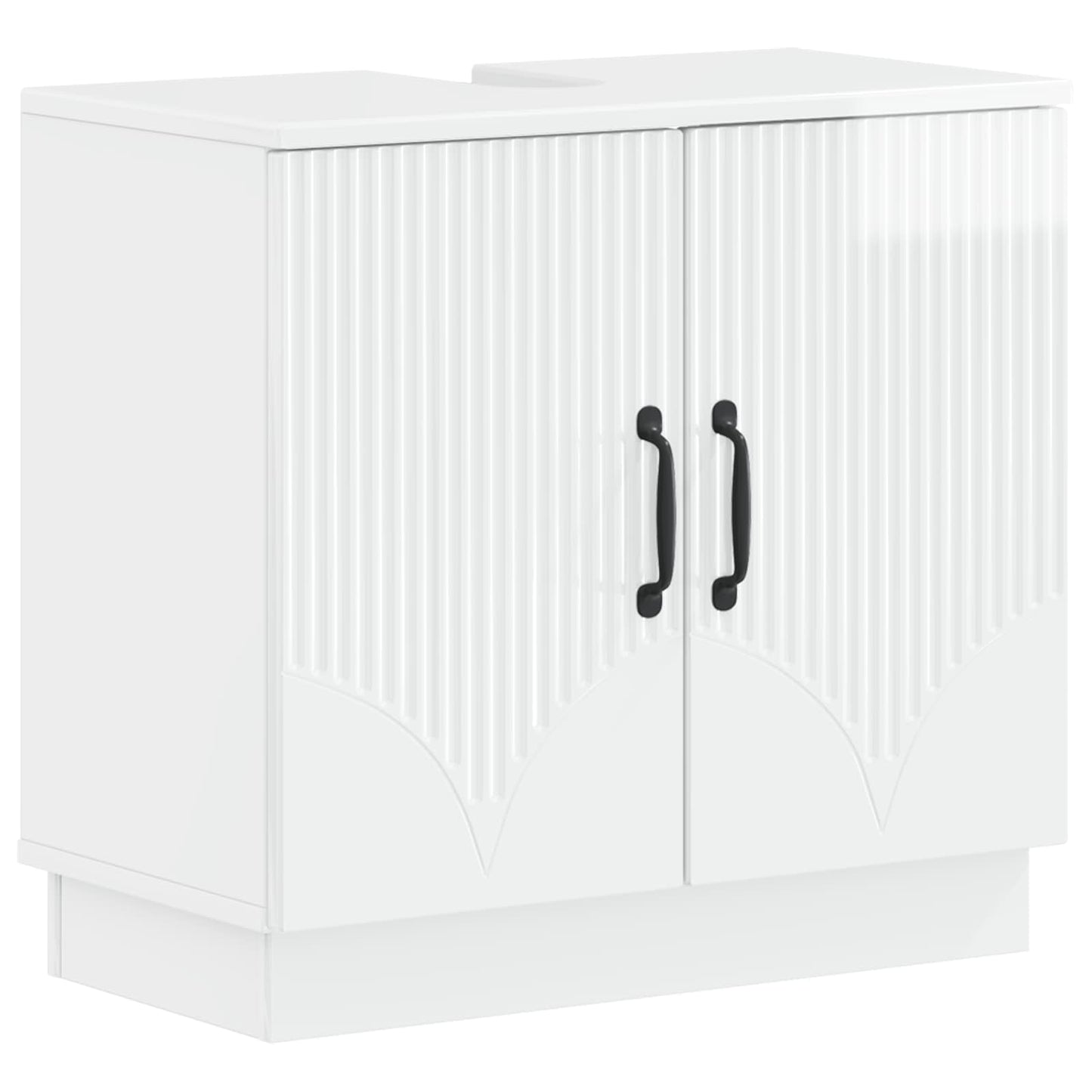 vidaXL Bathroom Sink Cabinet HOORN High Gloss White 59.5 x 31.5x 56 cm