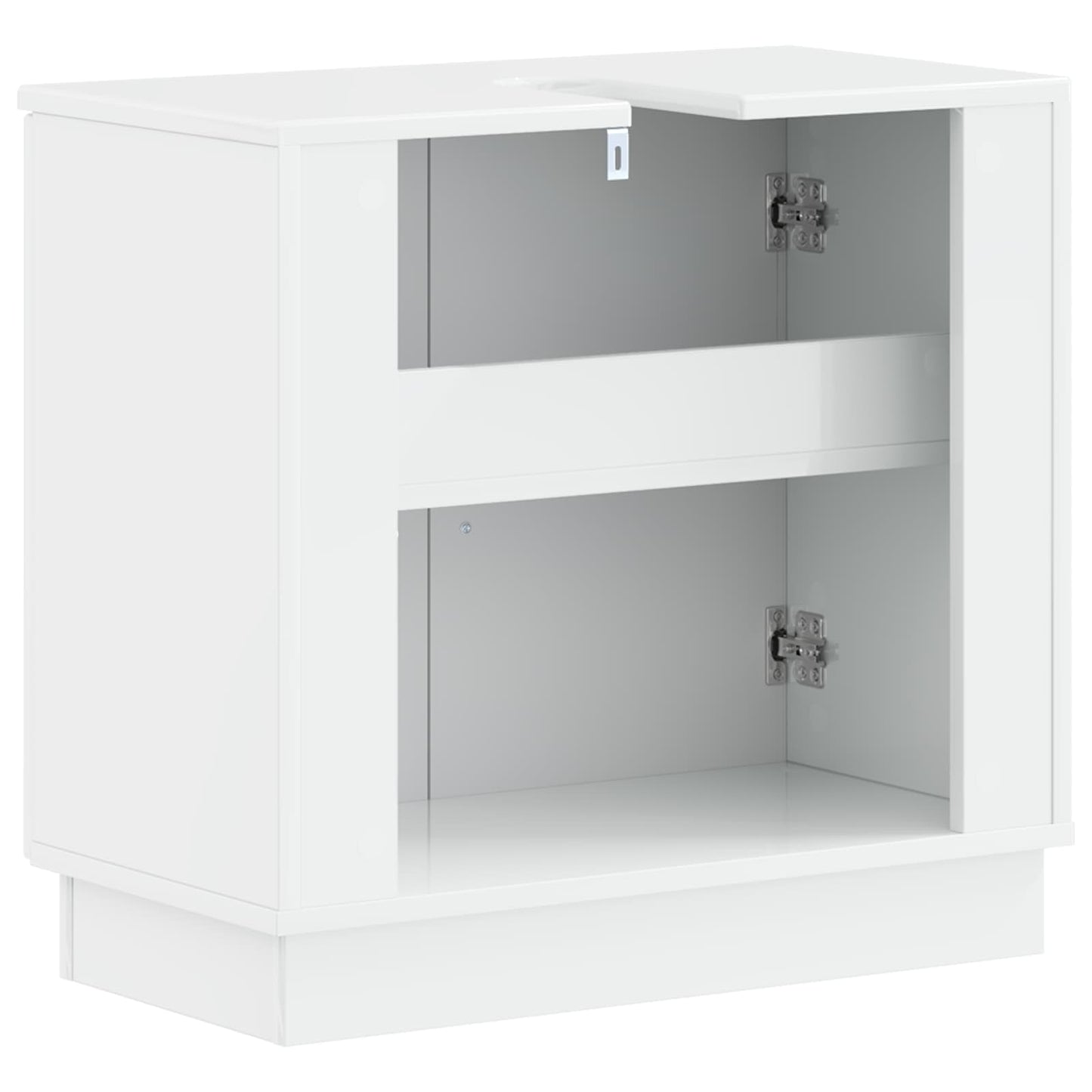 vidaXL Bathroom Sink Cabinet HOORN High Gloss White 59.5 x 31.5x 56 cm