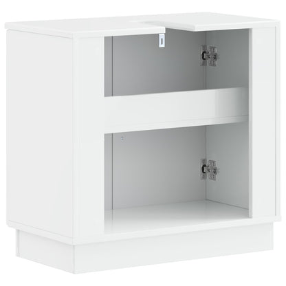 vidaXL Bathroom Sink Cabinet HOORN High Gloss White 59.5 x 31.5x 56 cm