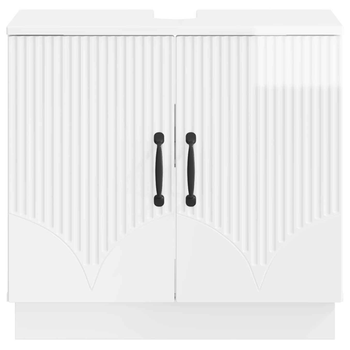 vidaXL Bathroom Sink Cabinet HOORN High Gloss White 59.5 x 31.5x 56 cm