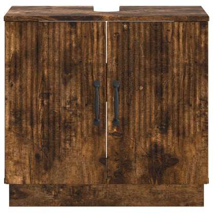 vidaXL Bathroom Sink Cabinet HOORN Smoked Oak 59.5 x 31.5x 56 cm