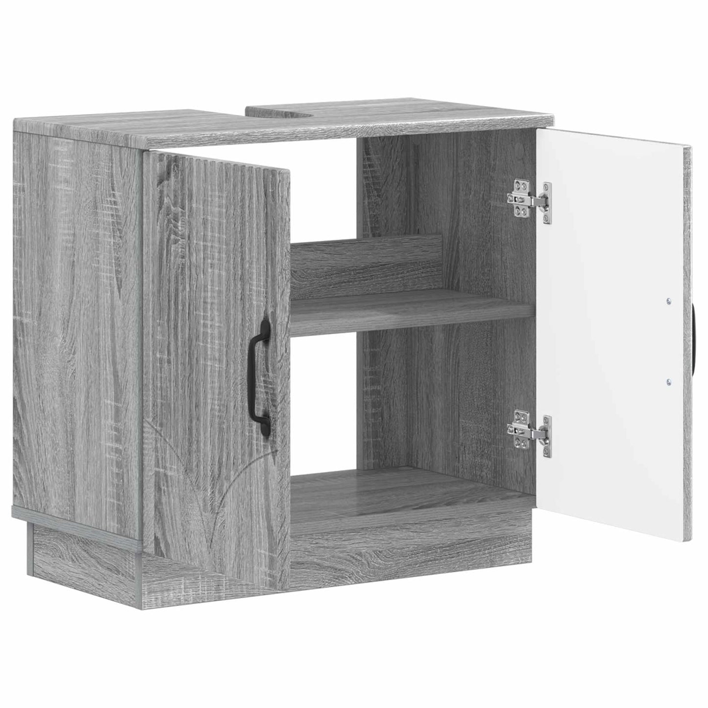 vidaXL Bathroom Sink Cabinet HOORN Grey Sonoma 59.5 x 31.5x 56 cm