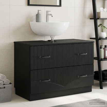vidaXL Bathroom Sink Cabinet HOORN Black 82 x 41x 56 cm