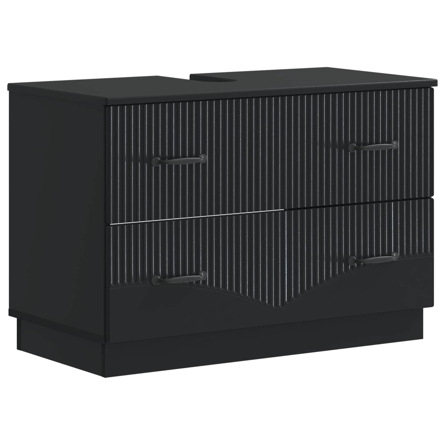 vidaXL Bathroom Sink Cabinet HOORN Black 82 x 41x 56 cm
