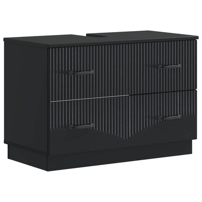 vidaXL Bathroom Sink Cabinet HOORN Black 82 x 41x 56 cm