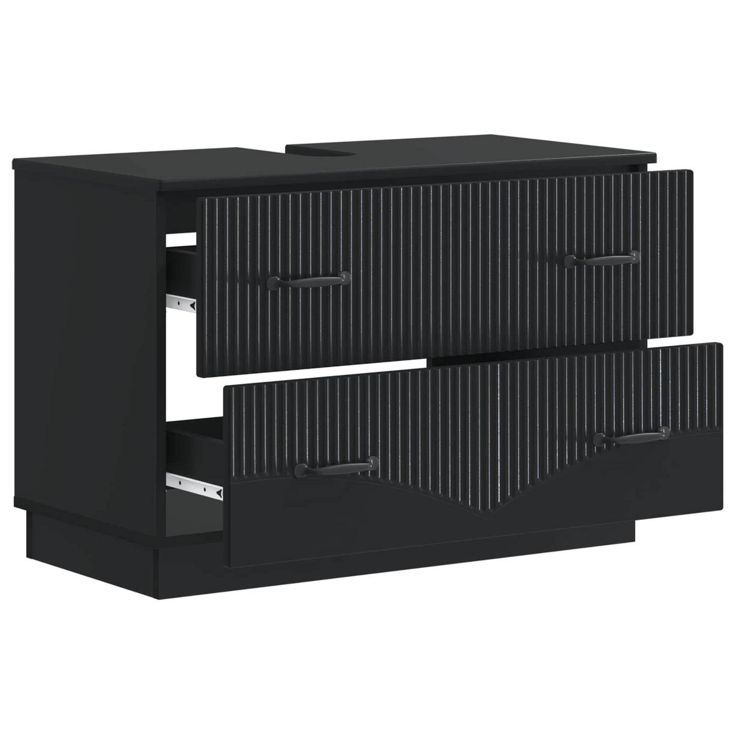 vidaXL Bathroom Sink Cabinet HOORN Black 82 x 41x 56 cm